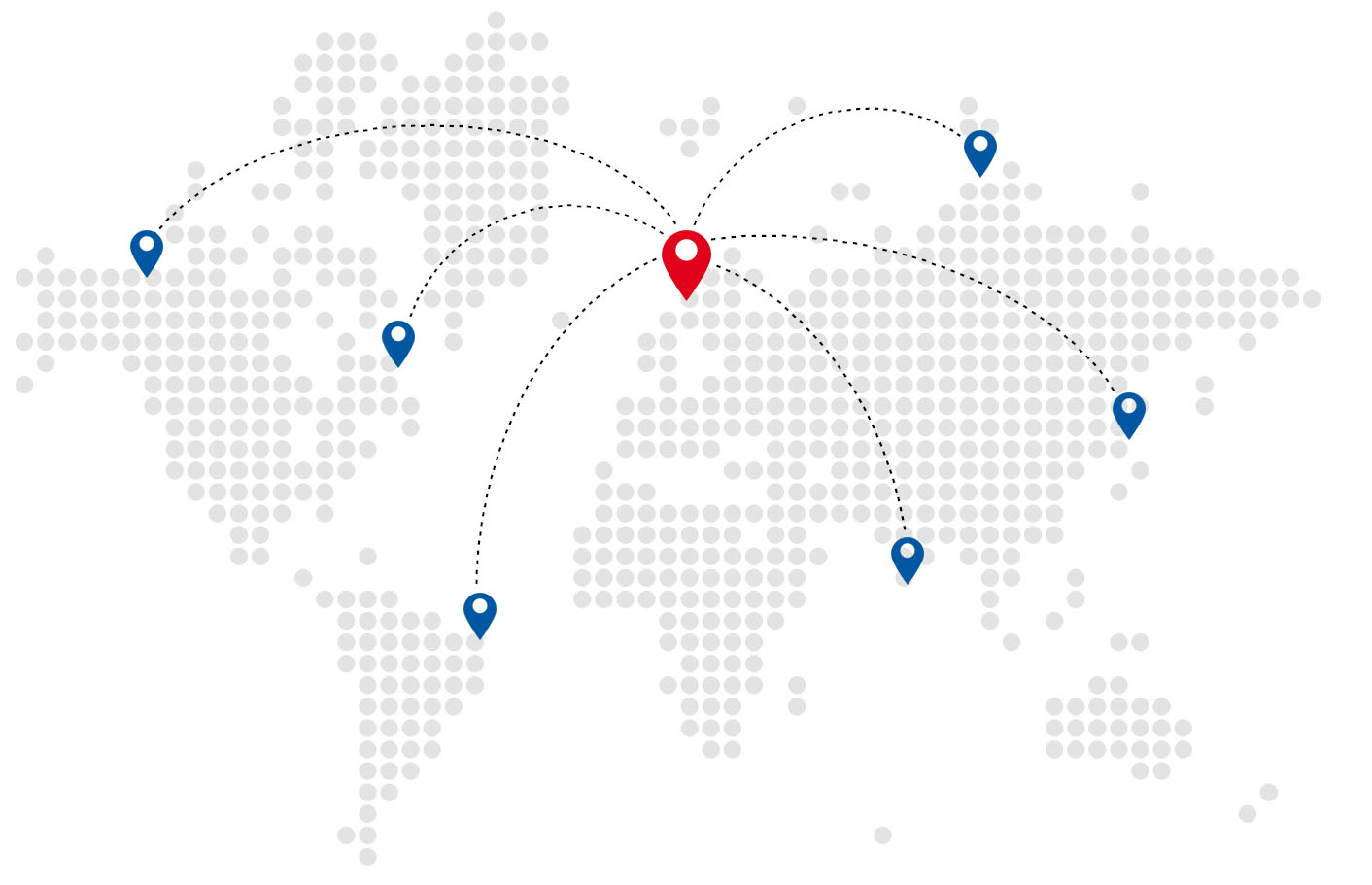 Eine Weltkarte mit den Einsatzorten weltweit.