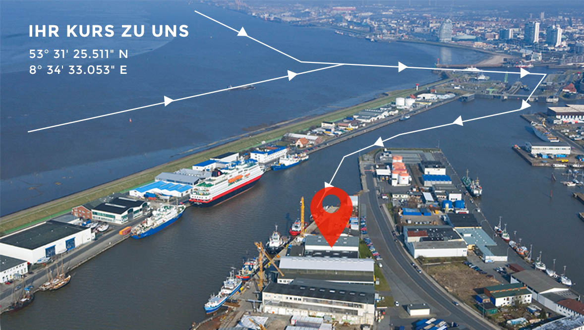 Luftaufnahme mit Anfahrtsskizze