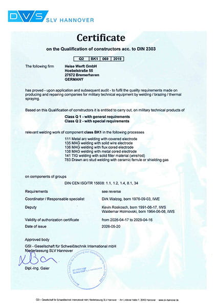 Certificate 2303